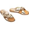 UNISA Sandali bassi con spalline incrociate, pelle metallizzata, platino, punta quadrata, suola antiscivolo