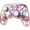 PALPOW Controller Wireless Switch con Effetto Hall, Pro Controller Senza Fili Compatibile con Switch 2/OLED/Lite, Gamepad Bluetooth con 7 Colori LED/Macro/Sensore di Movimento/Turbo - Rosa Trasparente