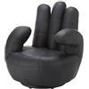 Vente-unique - Poltrona a forma di mano girevole in similpelle Nero - CATCHY