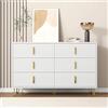 Gelukueub Elegante credenza dal design moderno, cassettiera e molto spazio, maniglie dorate (bianco+oro)