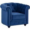 Vente-unique-Poltrona CHESTERFIELD in velluto Blu notte