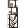 KOMFOTTEU Libreria Verticale a 6 Ripiani, Scaffale Portaoggetti Industriale con Struttura in Metallo e Kit Antiribaltamento, per Ufficio, Soggiorno e Studio, 39,5 x 25 x 122 cm, Marrone Vintage e Nero