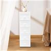 Esyogen Carrello da bagno, moderno e multifunzionale, con 5 cassetti, da cucina, per soggiorno, camera da letto, ecc., materiale PP, bianco, 25 x 34 x 82 cm