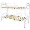 Bed Store SISTEMI RIPOSO Letto a castello bianco nero rosso scomponibile con doghe in legno e telaio in ferro modello arco (Bianco)