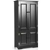 COSTWAY Mobile Multiuso, Armadio da Soggiorno, Credenza da Cucina in Legno, con 4 Ripiani, 58,5 x 31,4 x 123cm, Bianco e Nero (Nero)