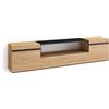 Skraut Home | Mobile TV Soggiorno | Ampio spazio a disposizione | 200x45x35cm | Per TV fino a 80 | Mobile Soggiorno | Stile moderno | Rovere e nero