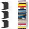 home3000 D-SEGNO Libreria da Parete Invisibile in Metallo - Mensole da Muro di Design, Libreria sospesa salvaspazio, mensole a scomparsa per libri - Made in Italy (3 Pezzi Nero)