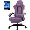 GTPLAYER Sedia da gaming, poltrona ergonomica da gaming, sedia da scrivania in similpelle, cuscino di seduta a molle, braccioli e poggiapiedi collegabili, portata massima 150 kg.