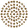 PATIKIL 10mm Strass Girasole Cuciti, 150 Pz Decorazioni con Paillettes Cristallo Vetro Base Metallo Fiore Artiglio Strass per Abbellire Abiti Artigianato, Marrone