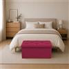 GX GARGIX Puff Pouf Contenitore Rettangolare velluto Panca Baule 76X38cm Trapuntato (ABD-7)
