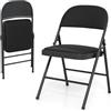 HOMASIS Set di 2/4 Sedie da Ufficio Pieghevoli, Sedie da Pranzo Impilabili con Telaio in Metallo e Maniglia per il Trasporto, Poltrona per Camera da Letto, Sala Riunioni (2, 47 x 45 x 79 cm)