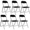 VIRSUS Sedia pieghevole colore NERO 6128, misura aperta 44x48x78 cm, sedie salvaspazio, seduta in PVC Imbottita, piedi antiscivolo, per giardino, cucina, ufficio, campeggio (6)