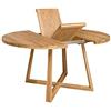Nordic Story Tavolo da Pranzo Allungabile Rotondo con Gambe Incrociate Mobile, in legno massello di quercia, stile moderno nordico o scandinavo 120-160 x 120 x 75 cm