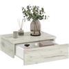 KOMTO Comodino Sospeso con Cassetto Rovere Craft Bianco - Mensola con Cassetto Sospesa, Comodino Camera da Letto Sospeso | Monaco 42 x 30 x 15 cm
