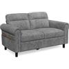 Blishom Divano a 2 posti,divanetto con tasca laterale,divano a due posti con cuscini di seduta rimovibili per soggiorno,camera da letto, ufficio,152 x 76 x 84 cm,Grigio scuro (Grigio scuro)