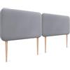 DHOME Testiera Imbottita Liscia Arrotondata in Velluto per Parete Acustica Testate Fonoassorbenti Testiera Letto Camera da Letto (Grigio Chiaro, 180cm Dual)