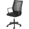 Baroni Home Sedia da Ufficio con Altezza Regolabile e Braccioli, Seduta Ergonomica, Poltrona da Ufficio e Studio Imbottita Girevole, Nera, 53x56x98 cm