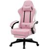 GTPLAYER Sedia da gaming, poltrona ergonomica da gaming, sedia da scrivania in similpelle, cuscino di seduta a molle, braccioli e poggiapiedi collegabili, portata massima 150 kg.