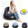 MeYuxg Divano Gonfiabile con Pompa, Rivestimento in Peluche Sdraio Gonfiabile, Poltrona Gonfiabile Impermeabile per Interni, Esterni, Casa, Viaggi e Feste in Spiaggia (Blu Scuro)
