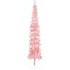 FUDUGEHMIOFWFJJ Albero di Natale Artificiale Sottile a Metà Rosa 210 cm con Luci LED Incorporate, Adatto per camera da letto, soggiorno, patio, Natale