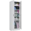 Trentiner Armadio con 2 ante e 5 ripiani regolabili in altezza salvaspazio bianco 180x59x37 cm | Creta