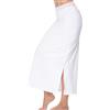 MOSCOAL Mezza Sottoveste Lunga per sotto i Vestiti, Gonna con Cintura in Pizzo 91,4 cm, Bianco, Small