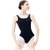 s.lemon Body di Danza Classica, Senza Maniche Senza Schienale Danza Body a Canotta da Donna 9286 Nero 160