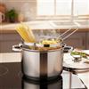 K2 STORE - Pentola 6 Litri Acciaio Inox con 2 Cestelli Cucina 2 Paste Insieme Scolapasta Integrato Induzione Fondo Triplo Coperchio Vetro Professionale