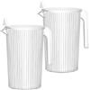Lifewit Caraffa Acqua Plastica 1800ml, Brocca Trasparente con Coperchio, Caraffa per Acqua con Manico per Bevande, Succhi, Tè, Latte, 2 Pezzo