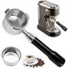 XUTUUDID Portafiltro senza fondo, 51 mm, compatibile con macchine da caffè espresso DeLonghi Dedica EC680/EC685/EC885, portafiltro da caffè con cestello filtrante in acciaio inox, 3 orecchie e manico in legno