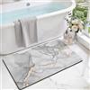 DEXI Tappeto Bagno Assorbente 60 x 110 cm, Tappeti Antiscivolo e Lavabile, Ultra-sottile, Asciugatura Rapida Tappetino per Porta Doccia, Grigio Chiaro