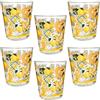 NAMAI - Set 6 Bicchieri Colorati Vetro, 325 ML, Design Unico, Adatti alla Lavastoviglie e Microonde, Vetro Resistente, Colori Vivaci, Idea Regalo (Lemon)