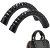 PH PandaHall 2pz Proteggi Manico Borsa in Pelle Copertura per Manici Borsa, 6.5x14cm Manici per Borse in Pelle di Vacchetta Nero per La Spesa Borse da Viaggio Valigia