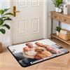 ASIinnsy Zerbino Personalizzato con Foto Famiglia Tappeto Ingresso Esterno Casa Personalizzabile per Gatto Cane Antiscivolo Lavabile Idea Regalo 50x75cm