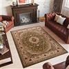 TAPISO Yesemek Tappeto Soggiorno Tradizionale Pelo Corto Design Vintage Motivo Floreale Classico Ornamenti Tonalità Limone Beige Salotto Sala Camera Ingresso OEKO-TEX 120 x 170 cm