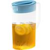 Tuxxjzm Caraffa per succo con coperchio, 1,5/2 l, brocca per acqua, caraffa per frigorifero, dispenser per succhi di frutta, brocca in plastica, brocca per gelato, brocca per acqua, teiera con manico per