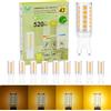 GY Lampadina LED G9 Dimmerabile 2700K, 3,2W Sostituisce 43W, 520 Lumen, Lampada LED G9 Flicker-Free, Risparmio Energetico, Mini Lampadina per Interni, Non Fluttuante, Set 10 Pezzi