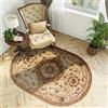 TAPISO Noble Tappeto Ovale Soggiorno Salotto Moderno Crema Marrone Tradizionale Ornamentale Fiori Floreale 70 x 140 cm