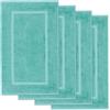 Lavea® 4 Tappetini Bagno 50x80 cm in 100% Cotone - Tappeti Bagno Assorbenti e Lavabili - Ideali come Tappeto Bagno o Tappetino Doccia - Turchese