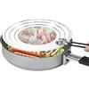 Zocipro Paraschizzi Padella, Paraschizzi Cucina in Acciaio Inox con Manico Pieghevole in Silicone, Paraschizzi Universale per Padella Adatto a Pentole di Diametro 20, 24 e 28cm