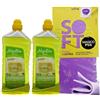 FEI FAN 2X Lavapavimenti Senza Risciacquo, Deterge e Profuma Tutta la Casa, Fresco Profumo di Cedro, 1250 ml + Panno SOFT In Lattice (Colori Assortiti)