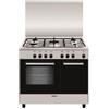 GLEM GAS - Cucina Elettrica AR965MI6 5 Fuochi Gas Forno Elettrico Classe A Dimensioni 90x60 Colore Inox Serie Alpha