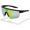 Foster Grant IRONMAN Shield occhiali da sole uomo - montatura shield nera, lenti rosse specchiate, protezione UV400, resistenti ai graffi e agli urti, montatura sport leggera