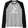 Cats Books And Coffee Cat Lover Funny - Libri Gatti E Caffè Maglia con Maniche Raglan