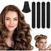LOPHE Bigodino Morbidi, 4 Pezzi Ricci Senza Calore con 1 Seta Fazzoletto, Nessun filo, Heatless Hair Curler per la Notte, Bigodino Lungo per Boccoli per Corti, Lisci o Ricci（Nero）