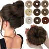 SEGO Chignon Finto per Capelli Elastico Sintetica Ondulato Veri Coda di Cavallo Pezzo Spessi Updo Donne Ragazze 55 G Marrone cenere