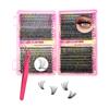 HEOXIN 800 Pezzi Ciglia Finte Ciuffetti, 30-40-50-60D Kit Extension Ciglia D Curl Naturali, 9-16 MM DIY Lash Cluster Professionale, Individual Lashes Extension Kit Con Pinzetta Per Principianti