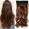 SEGO Extension Capelli Clip One Piece 27 Inch 68cm Sintetico Extension Capelli Ondulati Fascia Unica con 5 Clip 3/4 Full Head 130g - Marrone Chiaro