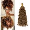 Silk-co 35cm-Crochet Hair Braids Extension Afro Treccine Kinky Curly Capelli Finti Ricci Intrecciati Trecce-Biondo Scuro