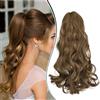 Dcbaboo Posticci per Capelli Ricci Coda di Cavallo Extension Capelli Lunghi Coda Capelli Extension con Pinza 45cm Coda Finta per Capelli Sintetici Mossi Naturali Ponytail Ondulati, Cenere marrone